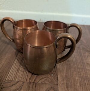Vintage West Bend Aluminum Co Solid Copper Mug Cup Set Of 3 Moscow Mule